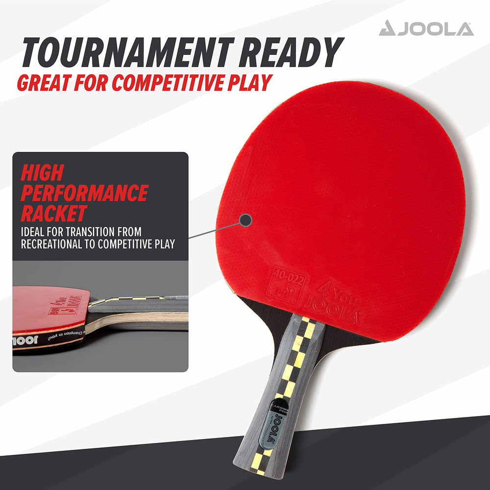 JOOLA Carbon Pro with included miniature racket for warm-up convenience