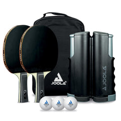 JOOLA front view of full kit showing net, paddles, and case for easy setup