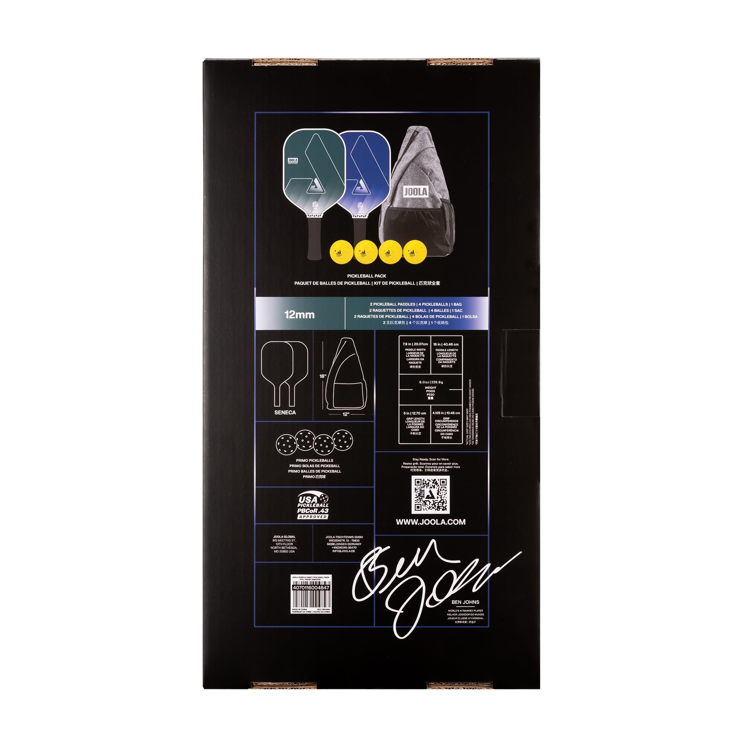 JOOLA paddle NFC chip registration shown with phone for warranty and content access