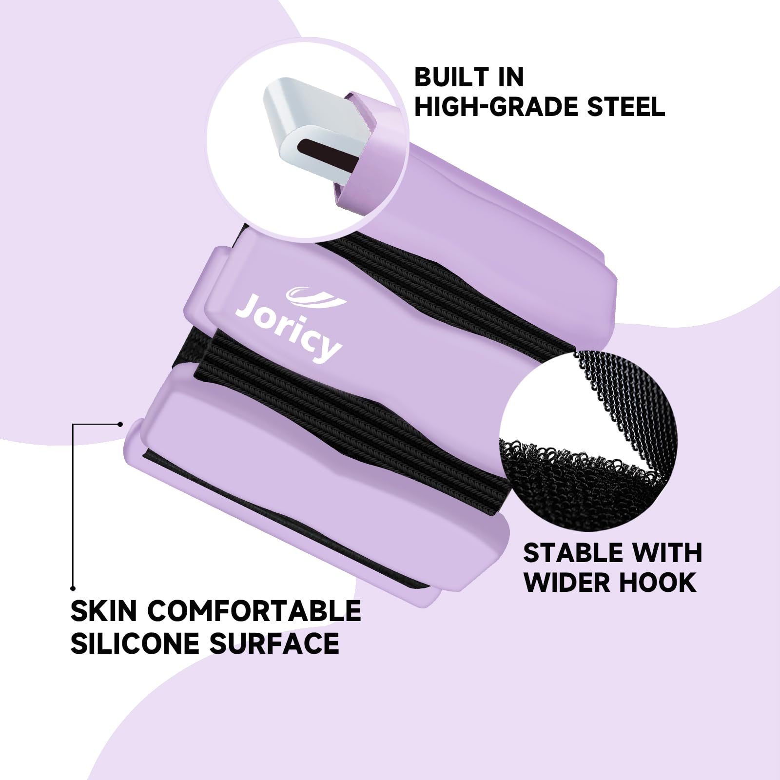 JORICY silicone texture close-up highlighting soft wrap and durable stainless core