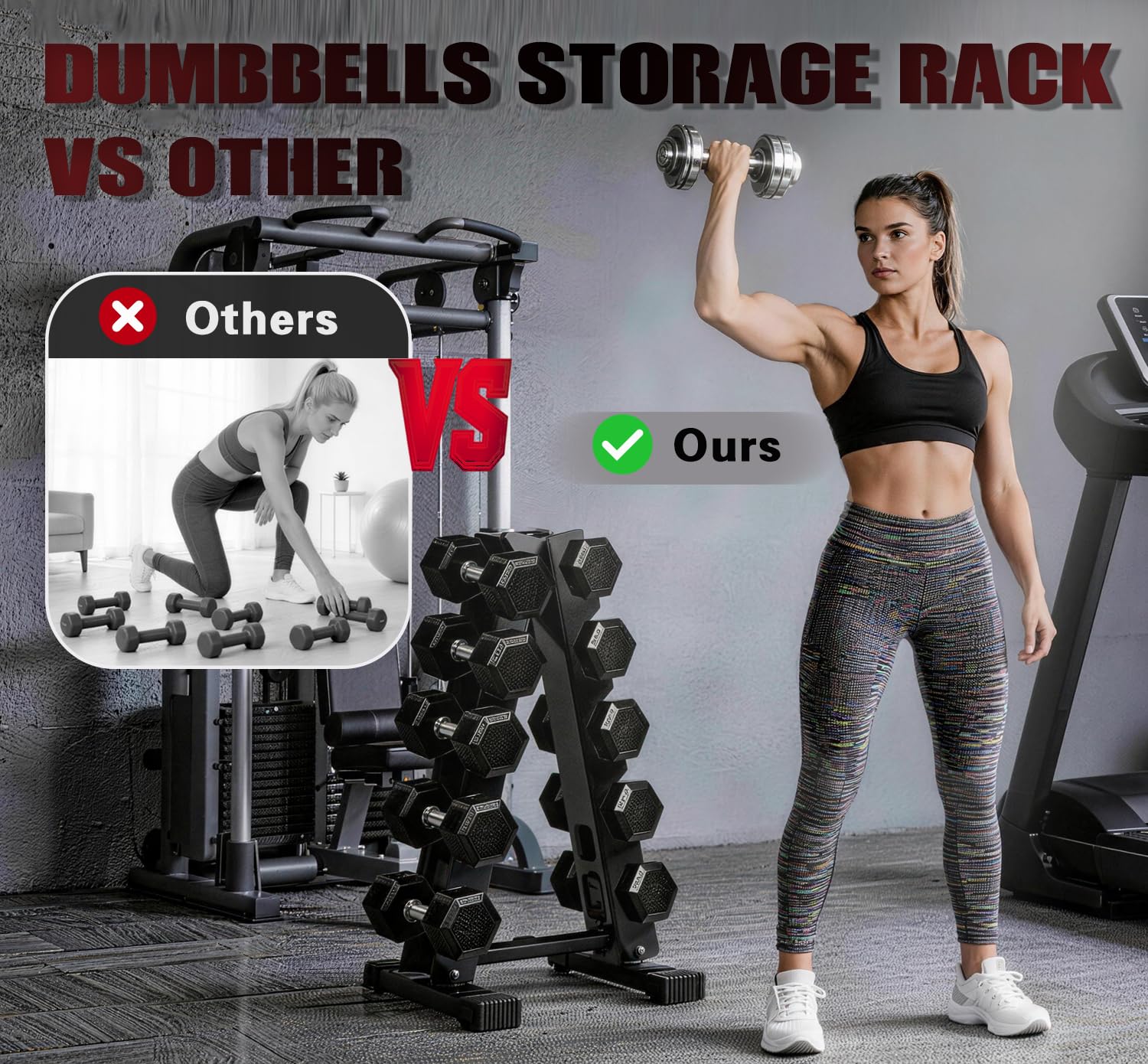 JORICY person standing next to rack illustrating scale and compact footprint