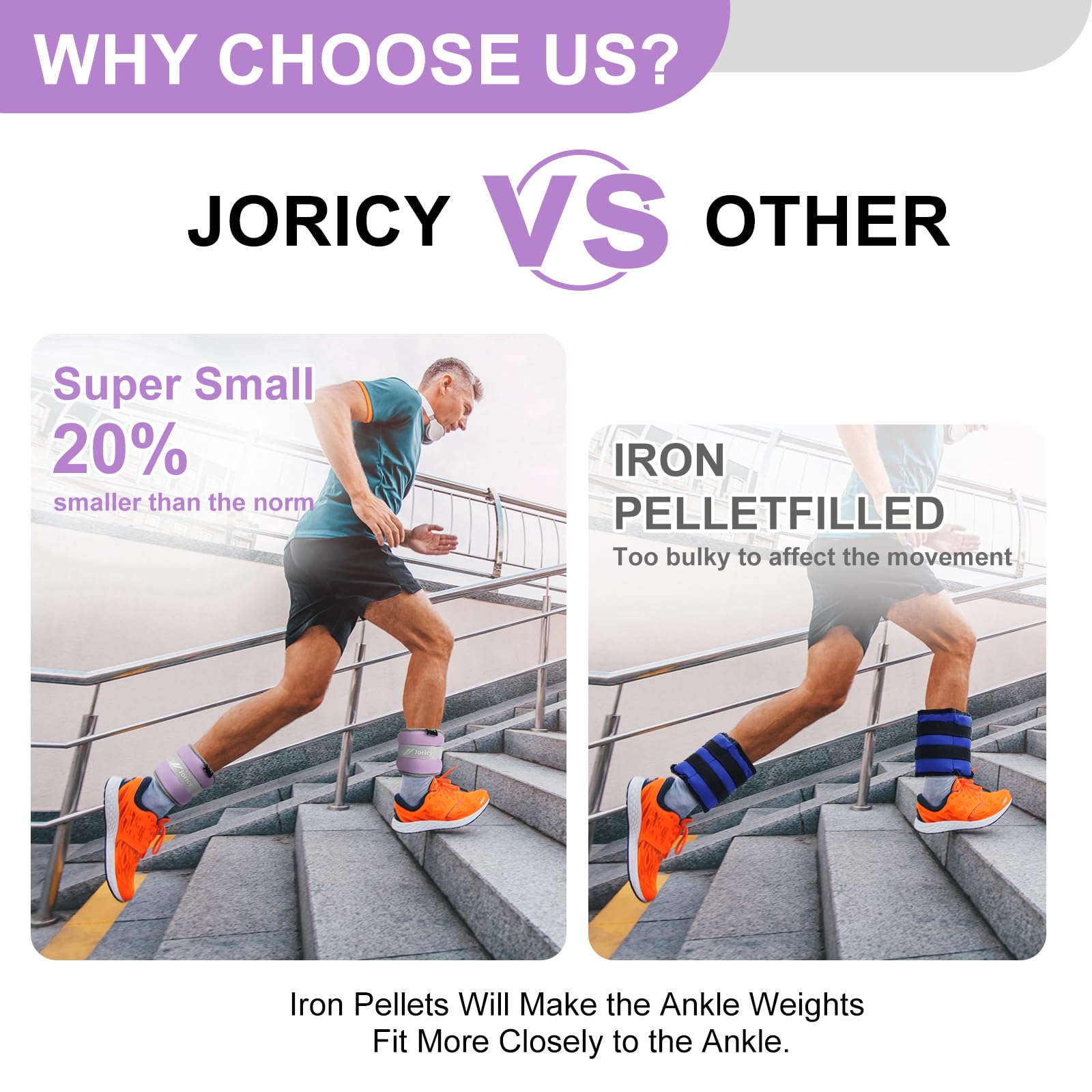 JORICY close-up of iron-shot fill for stable, low-profile resistance benefit