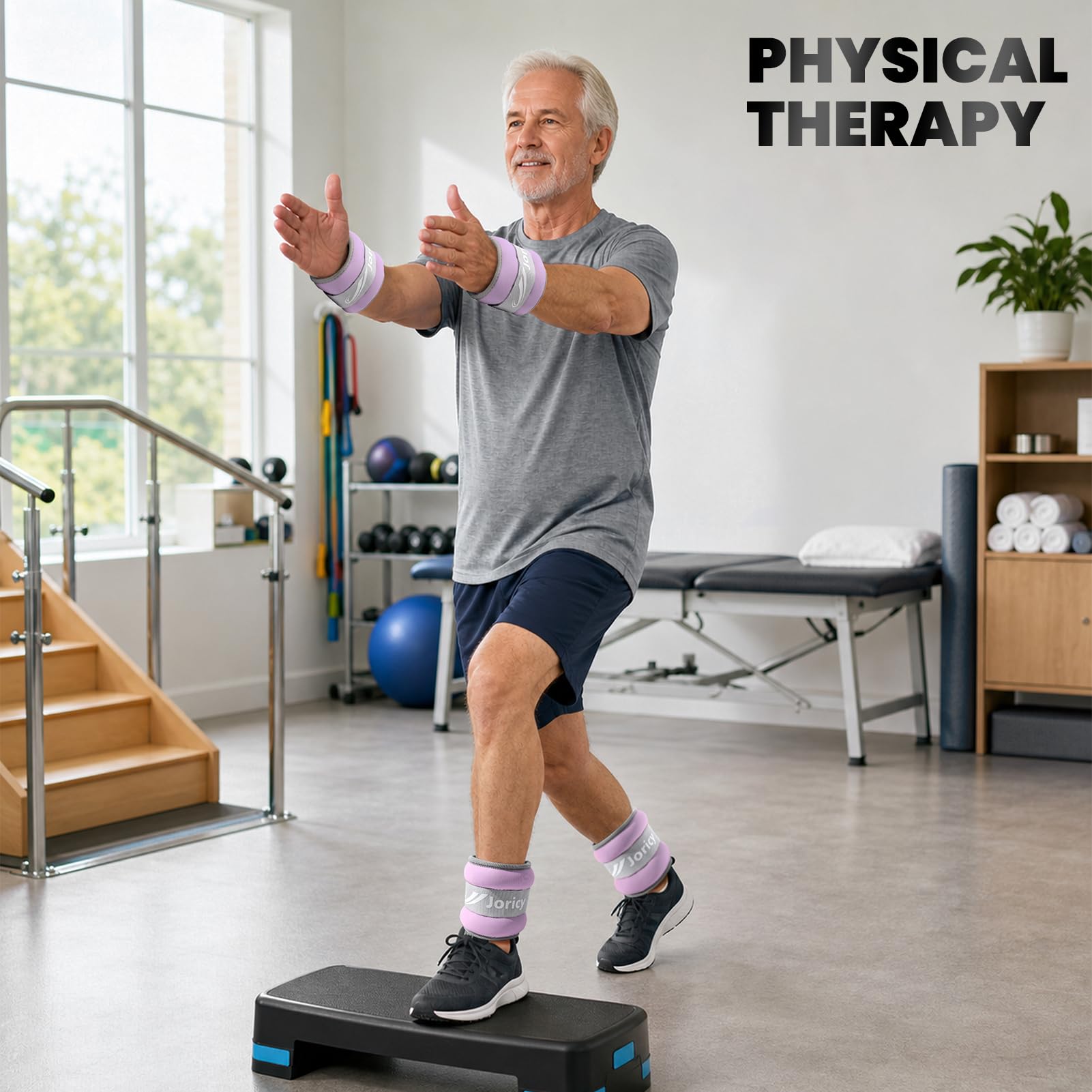 JORICY lifestyle image of walking outdoors with weights to boost daily activity
