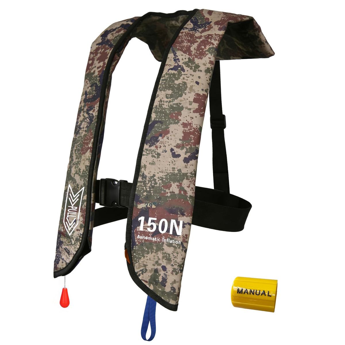 JoyJoltoy front view showing woodland camouflage and compact fit for mobility