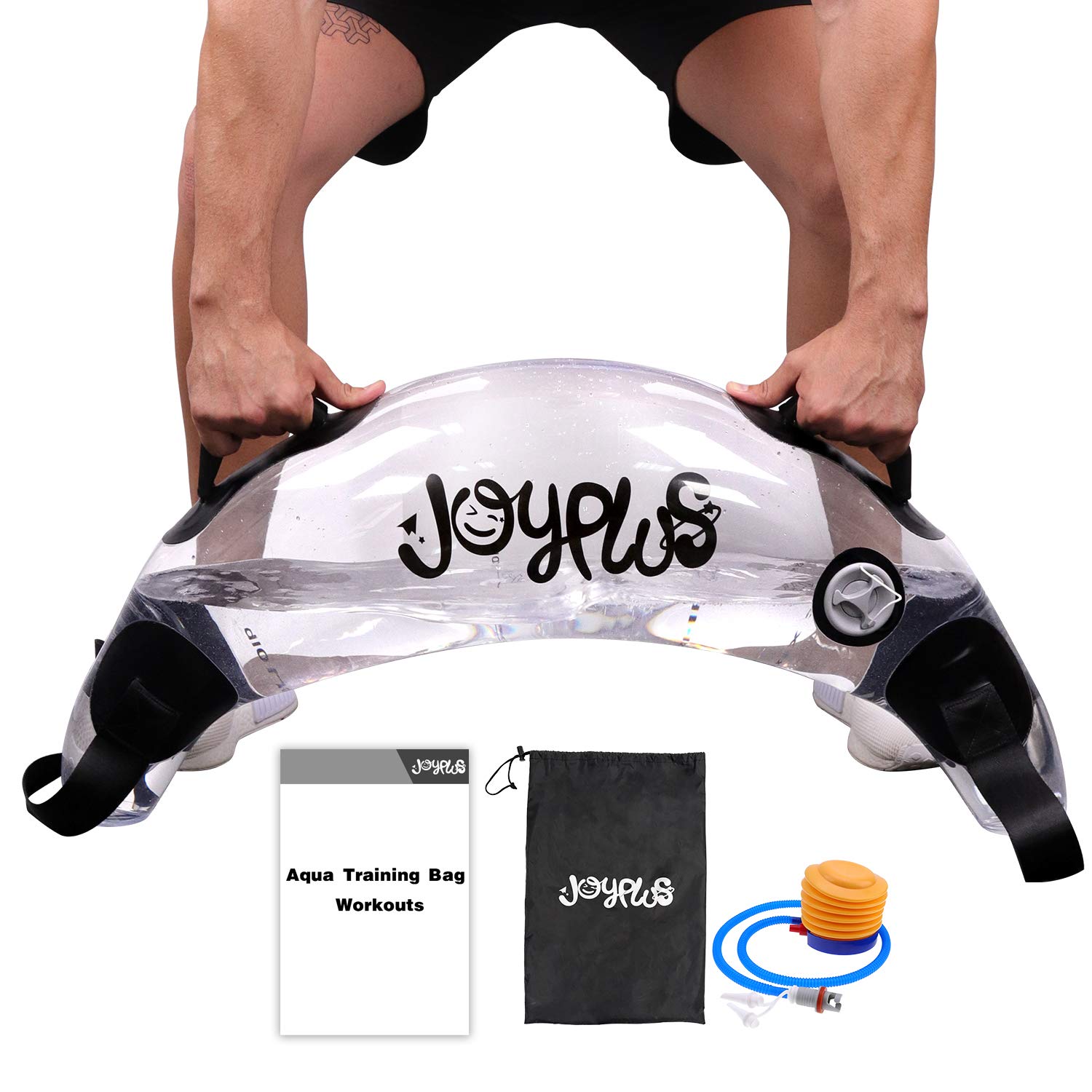 JOYPLUS moon shape front view showing compact water bag and ergonomic design benefit