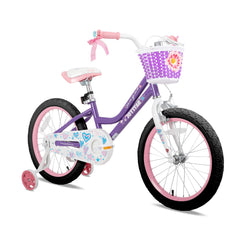 JOYSTAR Angel purple front profile showing full bike and basket, great for neighborhood rides