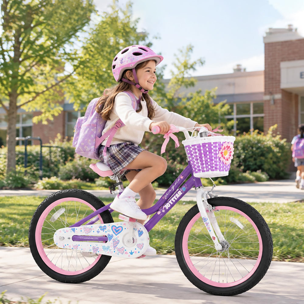 JOYSTAR Angel removable training wheels installed on rear, providing stability for learners