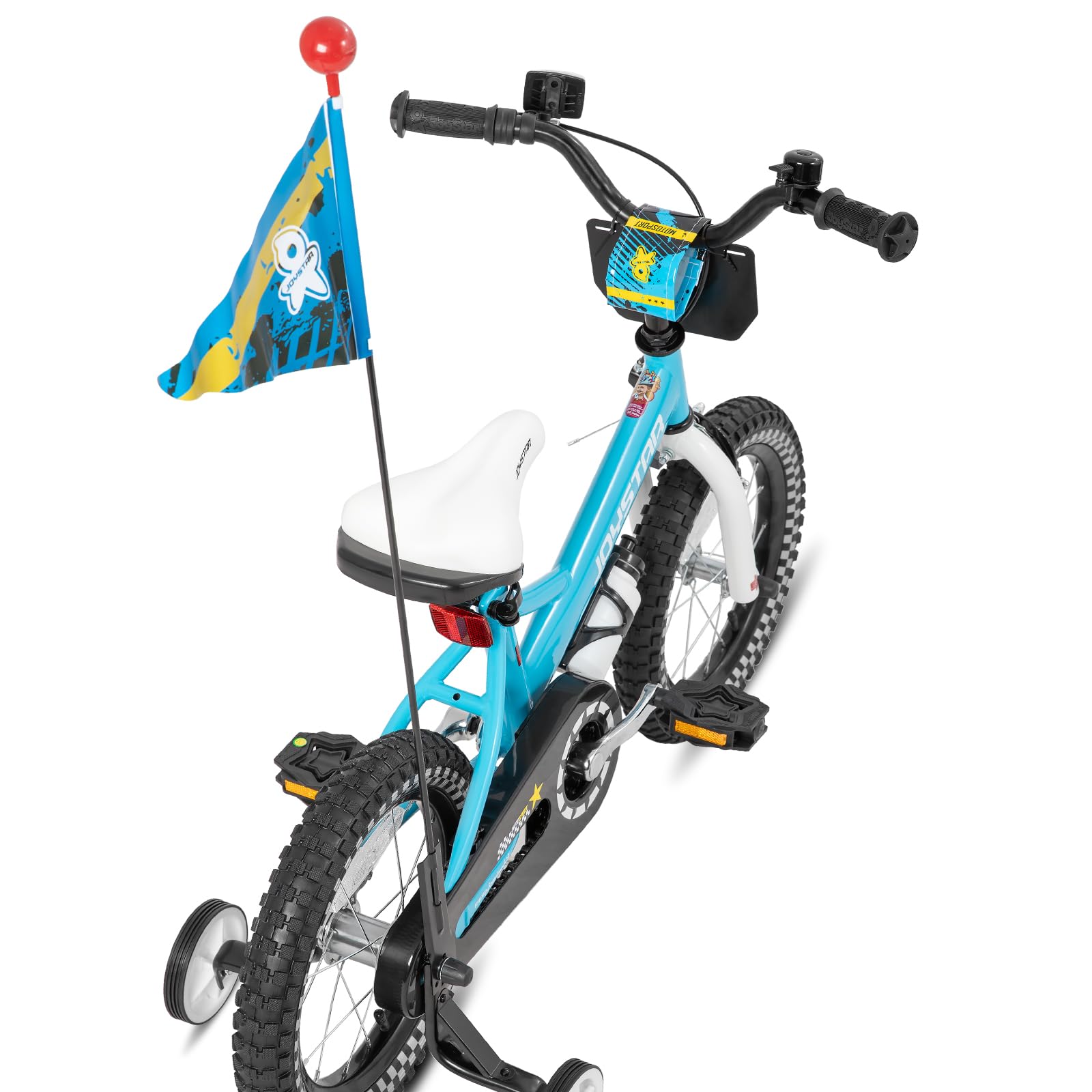 JOYSTAR bike with training wheels attached for beginner stability