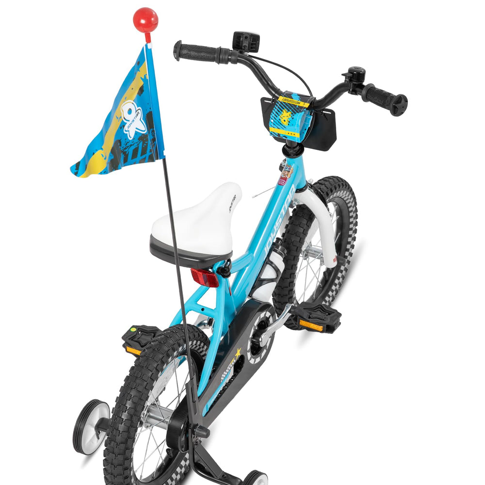 JOYSTAR bike with training wheels attached for beginner stability