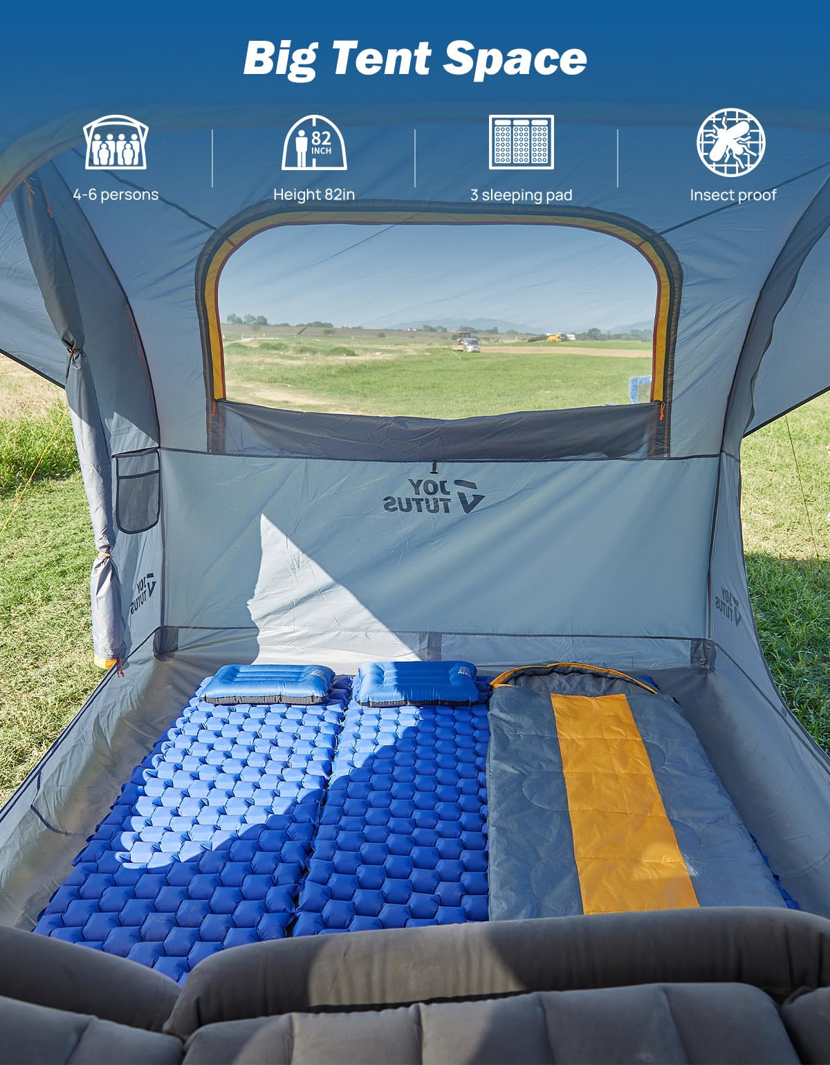 JOYTUTUS aluminum poles and stakes laid out demonstrating lightweight structural support