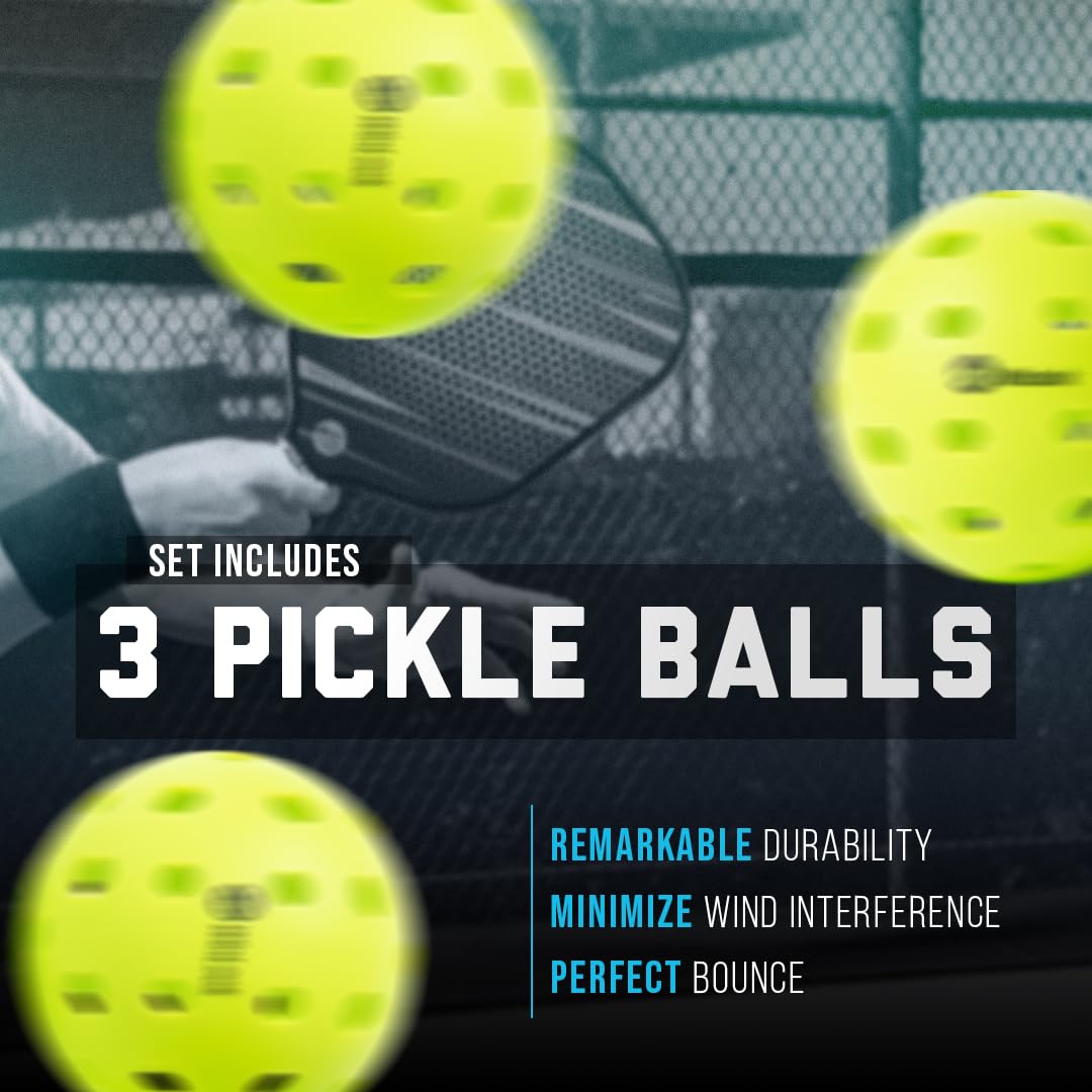JP WinLook three high-visibility balls showing drilled holes for consistent flight