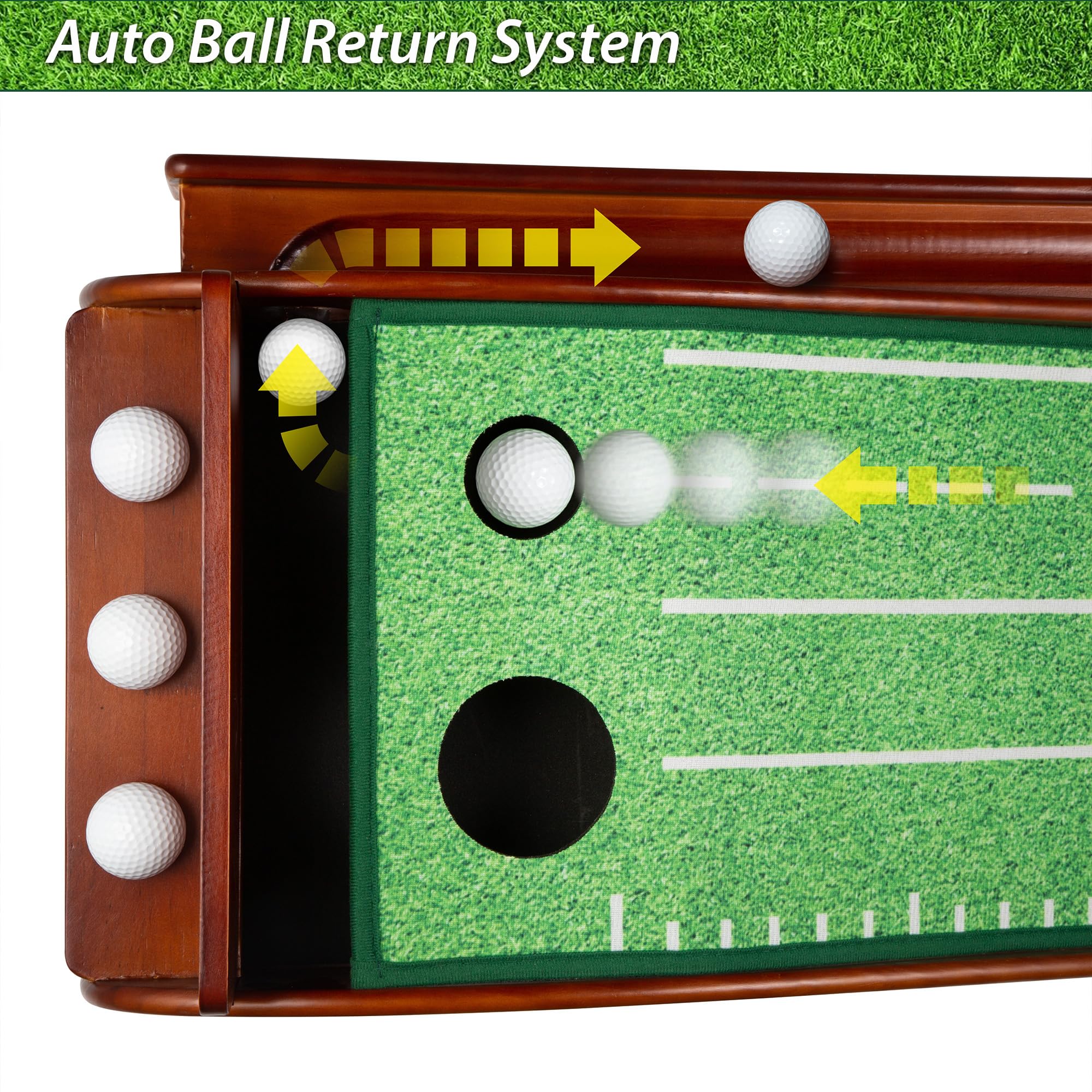 JPAXI mat in use indoor with golfer practicing consistent strokes