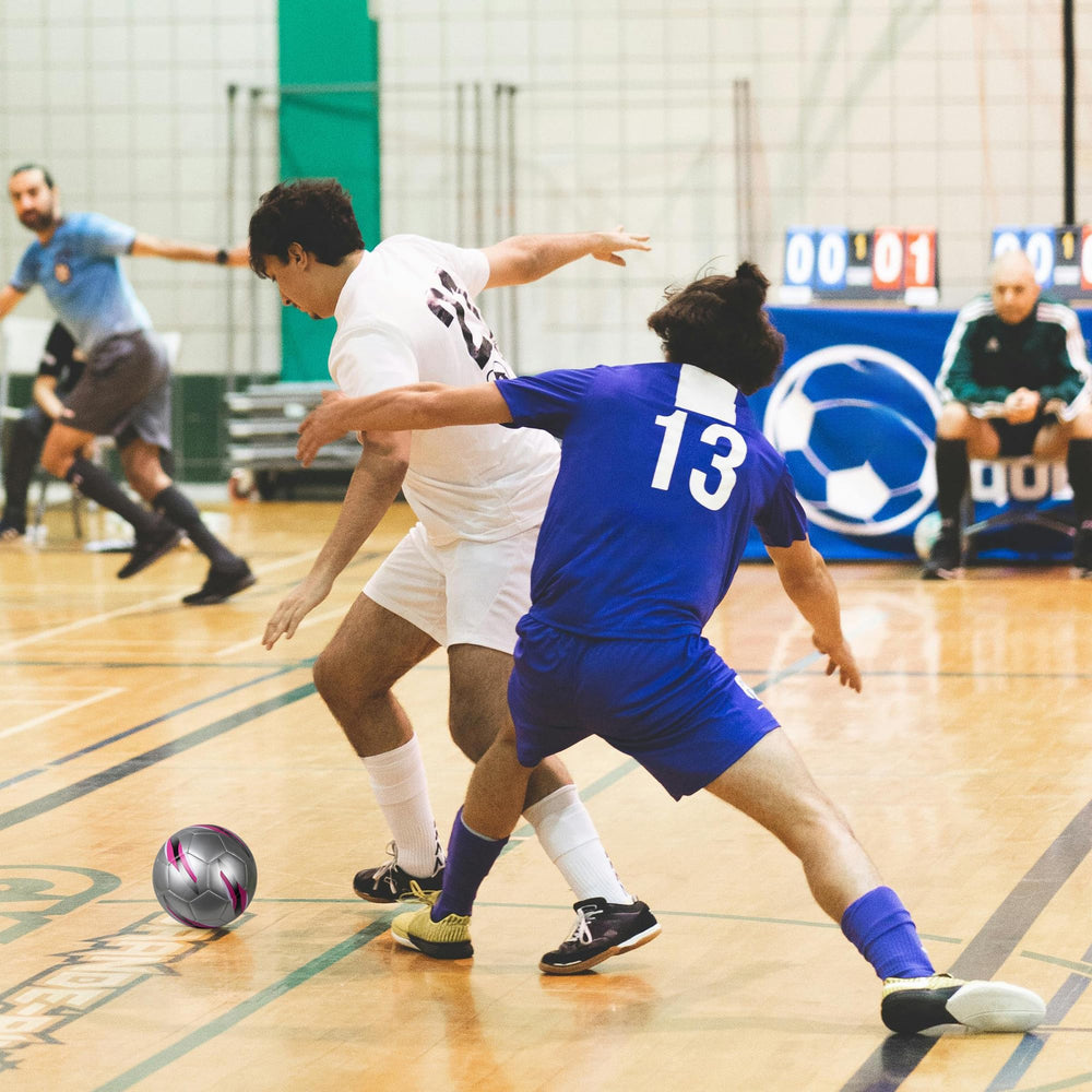 JPHNAN futsal ball rolling on gym floor illustrating consistent indoor performance