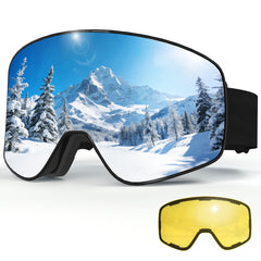 JQF Gear front view of goggles showing frameless wide field benefit