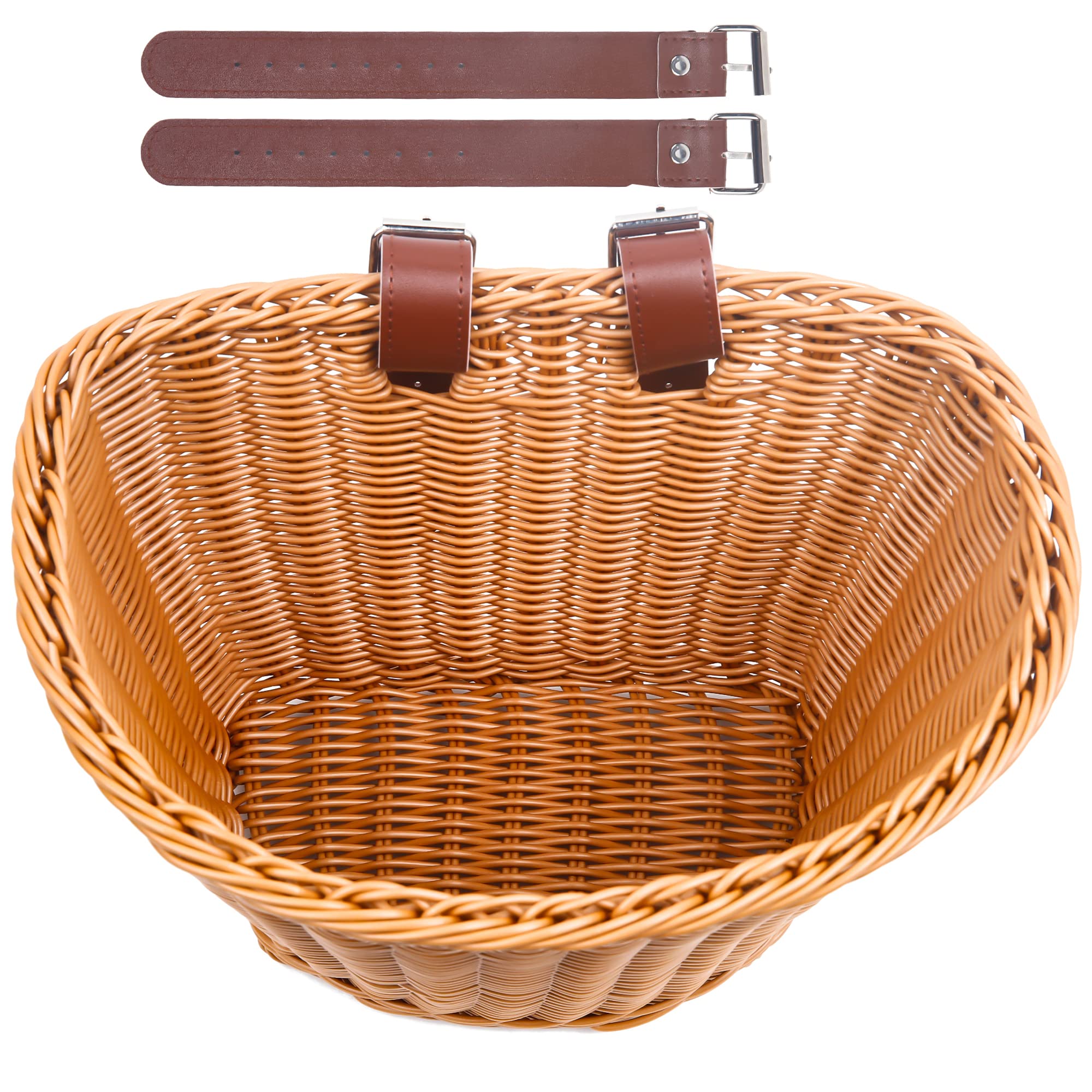 Jranter brown front basket overview showing classic look and waterproof benefit