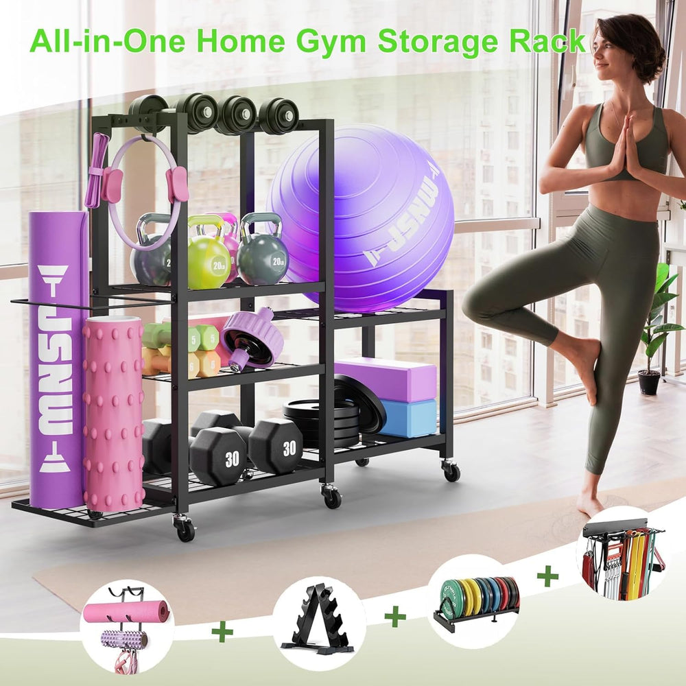 JSNW rack next to person for scale to visualize compact, corner-friendly size