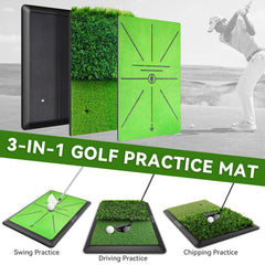 Jspotib mat laid out in a backyard practice setup for convenient outdoor chipping