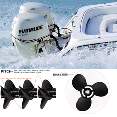 JSPROP propeller turning on skiff illustrating reliable acceleration