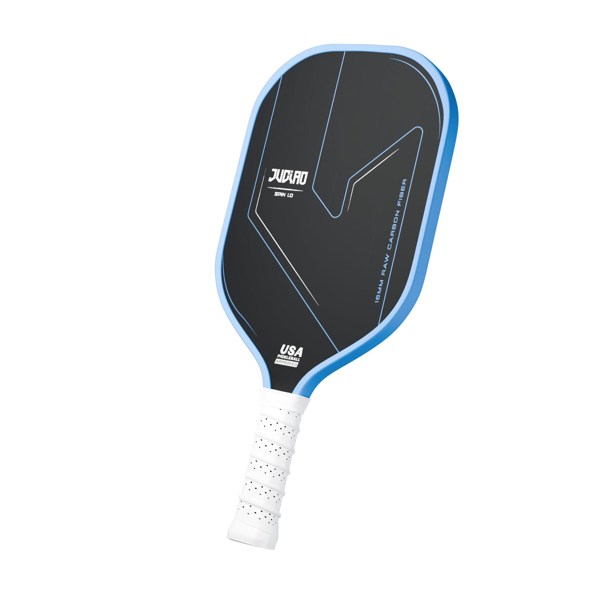 JUCIAO front face view showing carbon surface and larger sweet spot benefit
