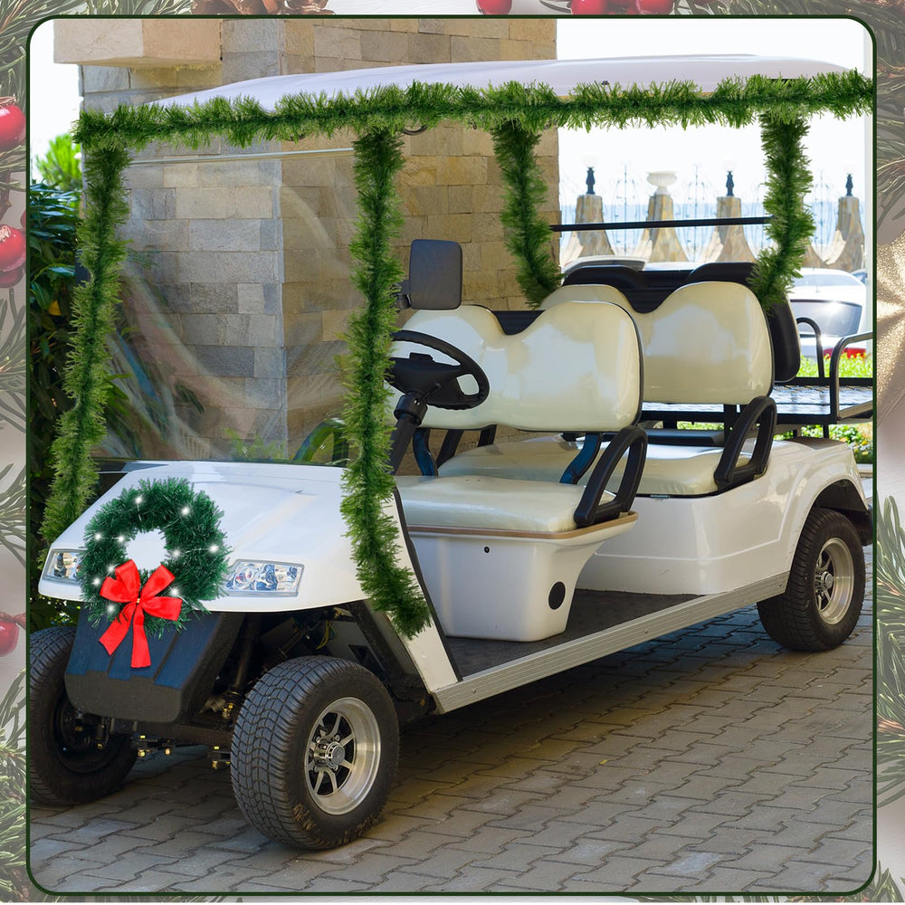 JuinTe golf cart in parade setting decorated with set, creates holiday standout