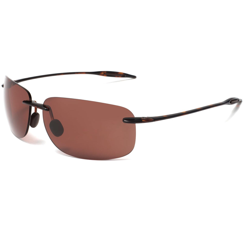 JULI Eyewear front view rose pink showing sleek rimless look and lightweight comfort