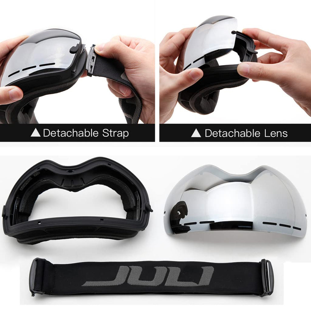 JULI Eyewear next to gloves and helmet showing size and portability benefit