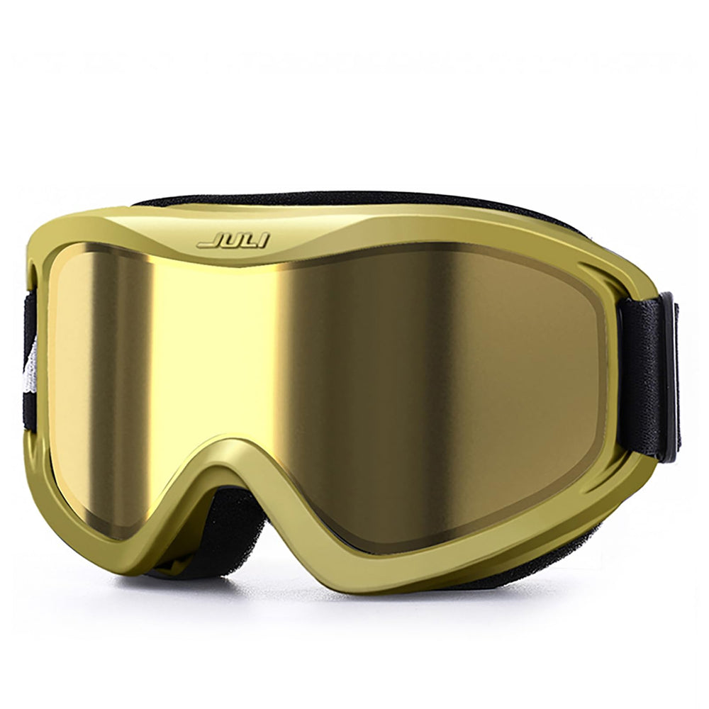 JULI gold goggles front view showing clear lens and stylish frame benefit clarity