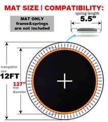 Jump Tastic Trampoline close-up of orange reinforced edge band for longer life