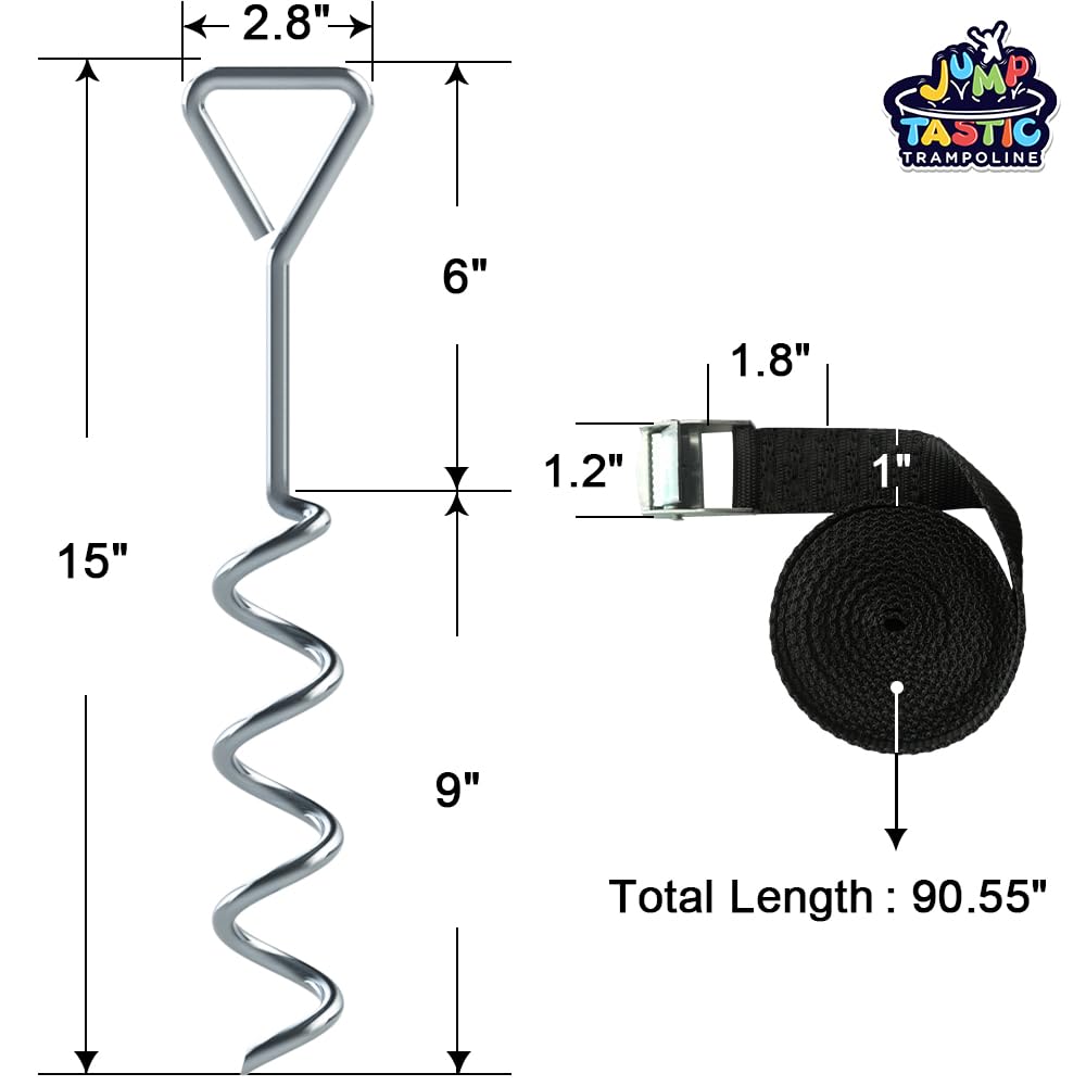 Jump Tastic stake installed in soil demonstrating stable hold and safety