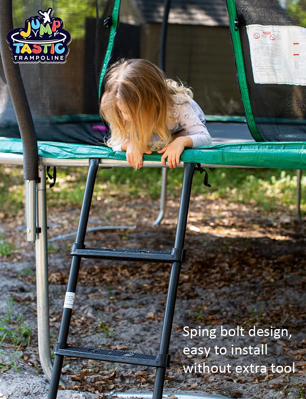 Jump Tastic Trampoline galvanized tube finish demonstrating rust-resistant protection