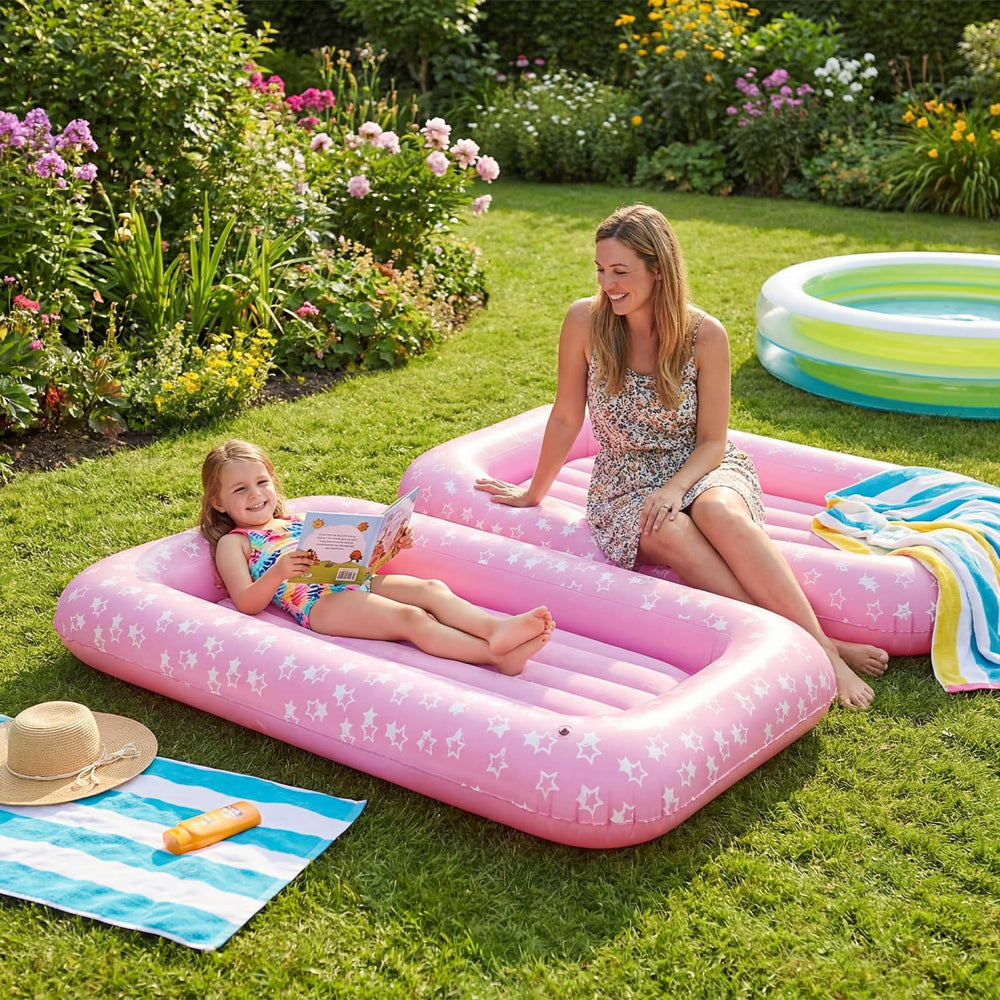 Junkin inflated mattress inside tent showing portability and camping comfort