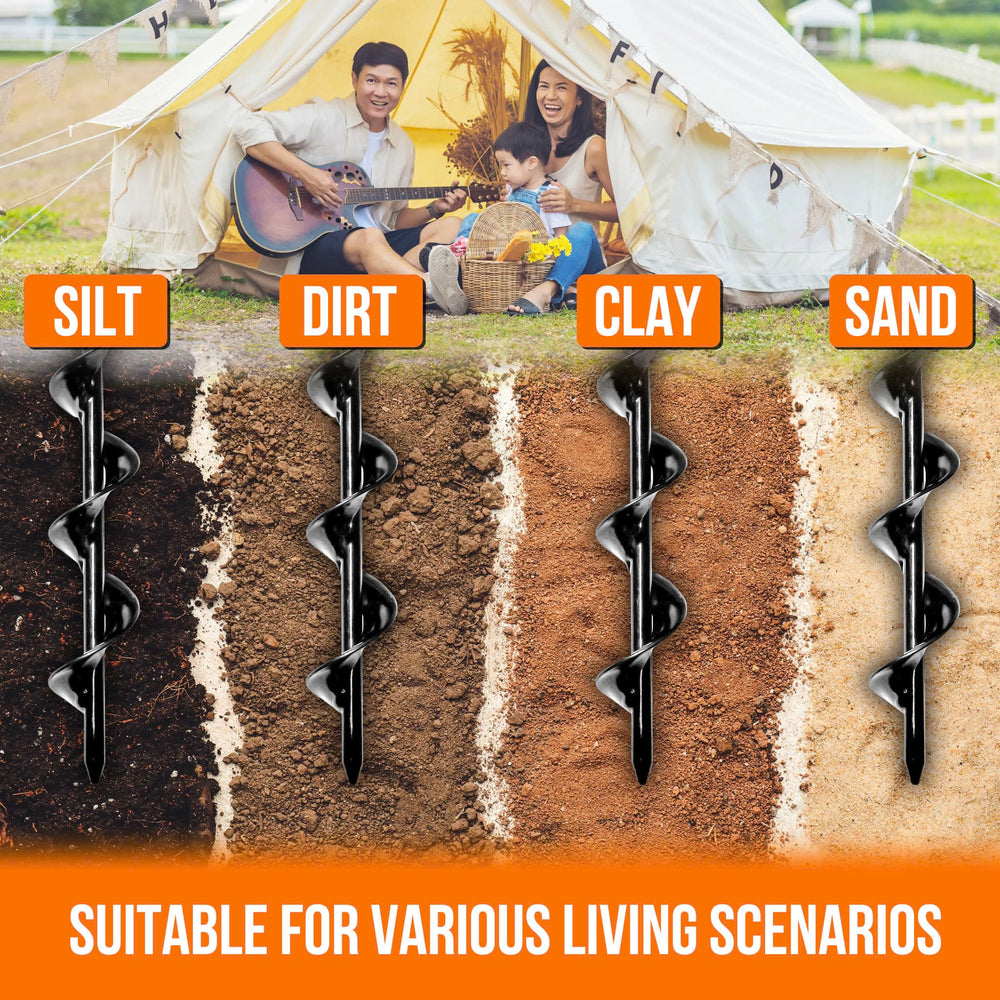 JUNPITOO anchor driven into sandy soil demonstrating secure hold