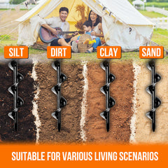 JUNPITOO anchor driven into sandy soil demonstrating secure hold