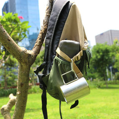 JUSTEMI foldable handle detail folded and extended, compact storage and secure grip benefit