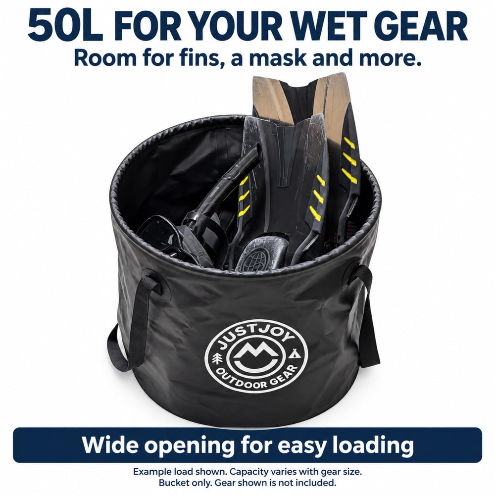 JUSTJOY reinforced carry handles and seams for secure transport of wet gear