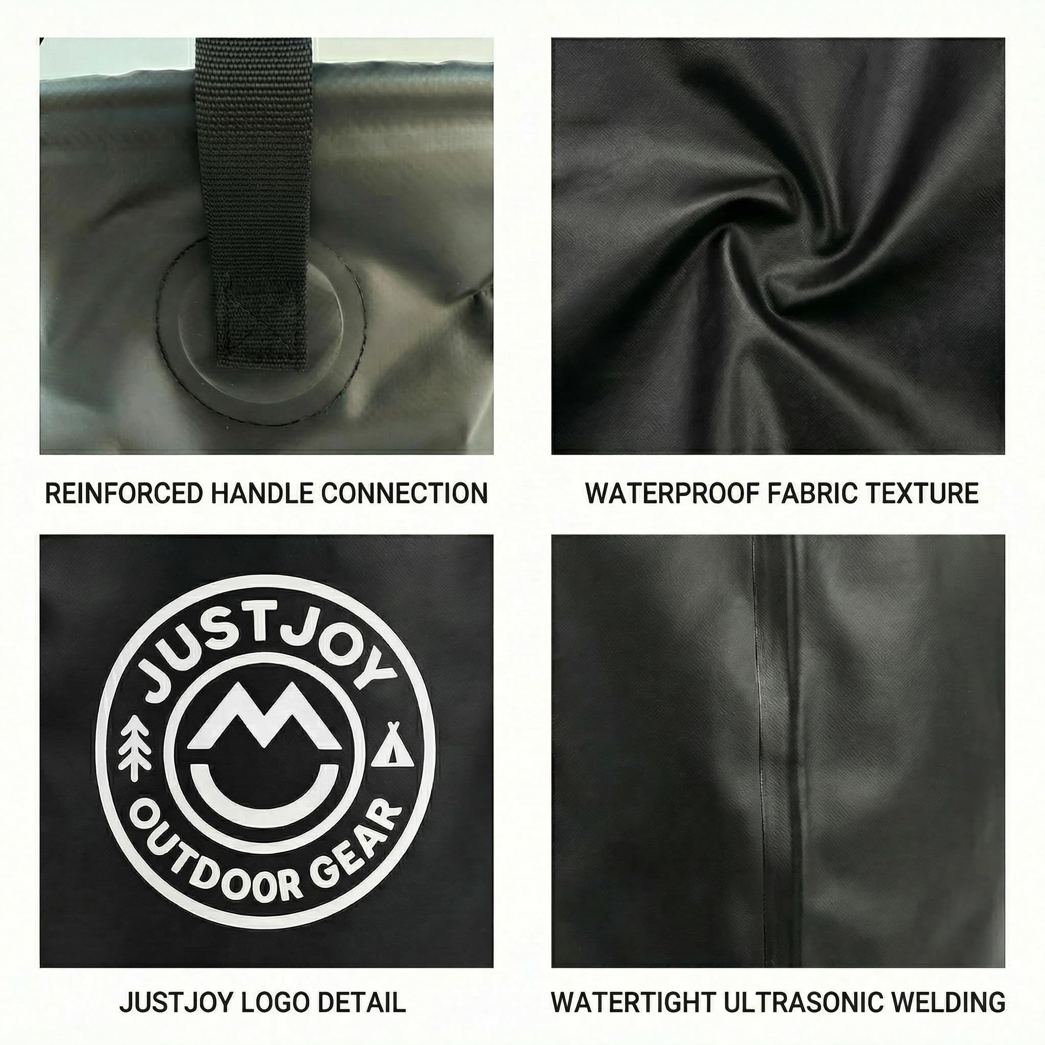 JUSTJOY next to surfboard showing scale and beach-ready portability