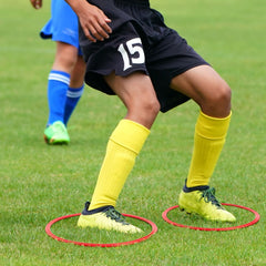 Juvale agility rings close-up of red yellow blue green colors for easy visual cues