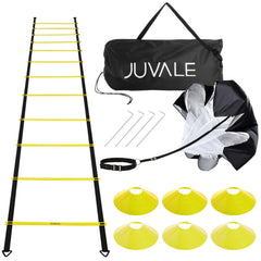 Juvale front packaging showing full agility ladder kit and contents for easy identification
