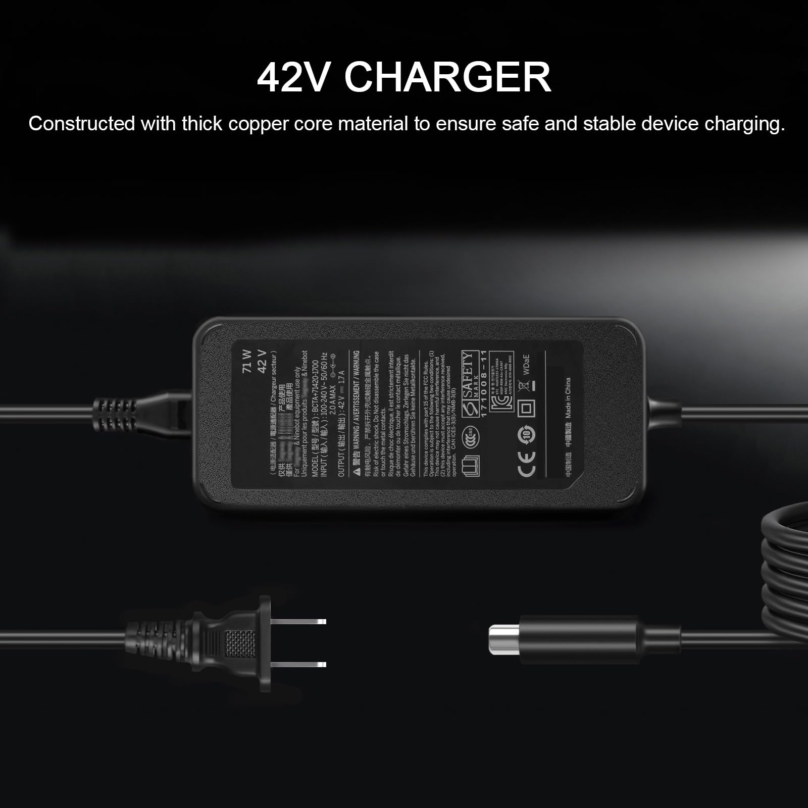 JUYOON compact charger next to a smartphone showing portable size benefit