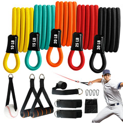 JWHOO front packaging showing full 16-piece baseball band set and portability benefit
