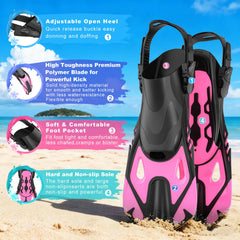 Jwintee fin side profile with adjustable strap offering comfortable propulsion