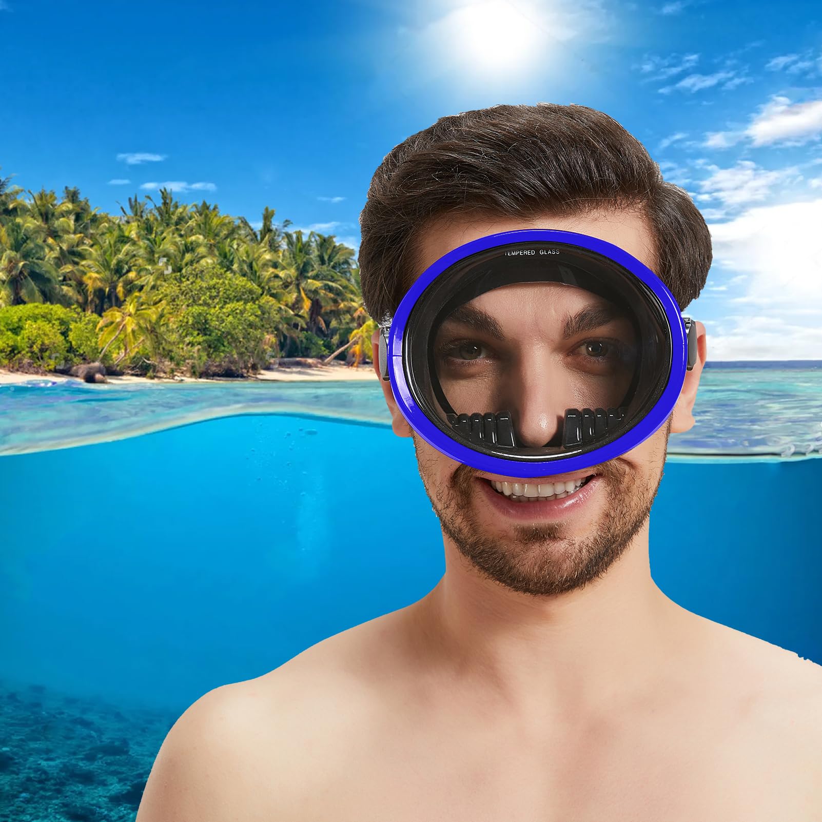 Jwintee lifestyle beach setup with mask ready for snorkeling convenience