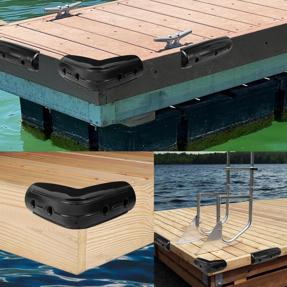 JYINCPED bumper in live marina setting with a boat nearby illustrating real-world protection