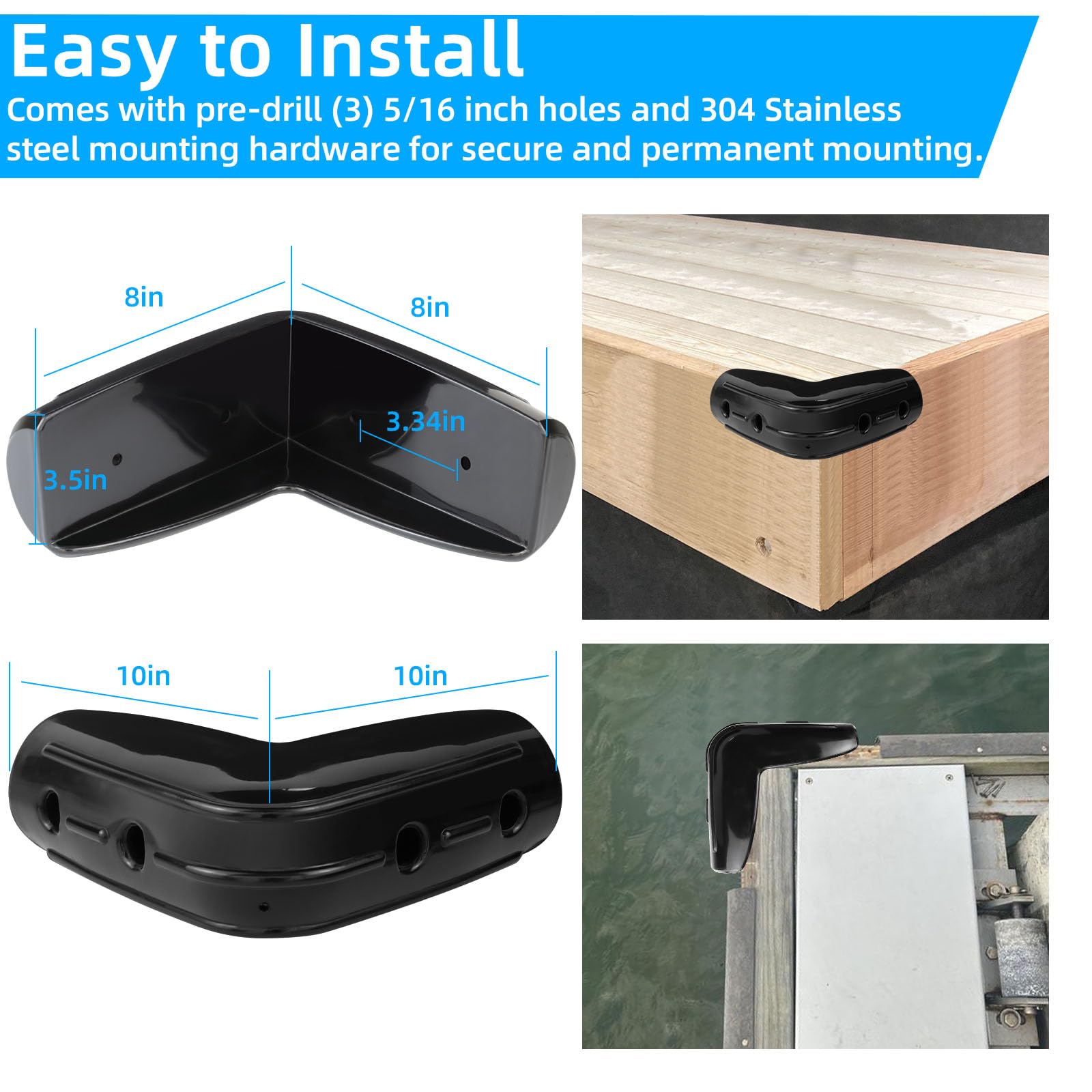 JYINCPED pre-drilled holes and stainless hardware displayed for fast, corrosion-resistant mounting