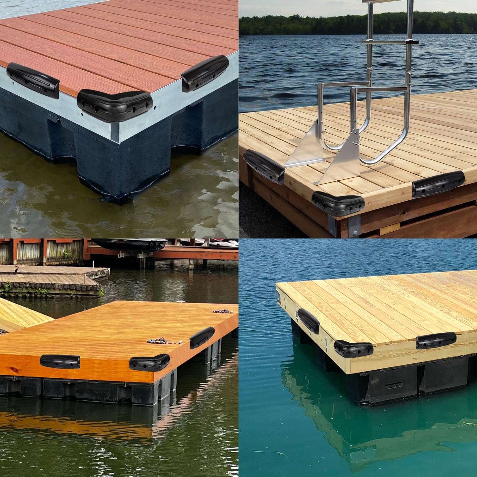 JYINCPED dock bumper installed in natural dock setting providing tidy protection