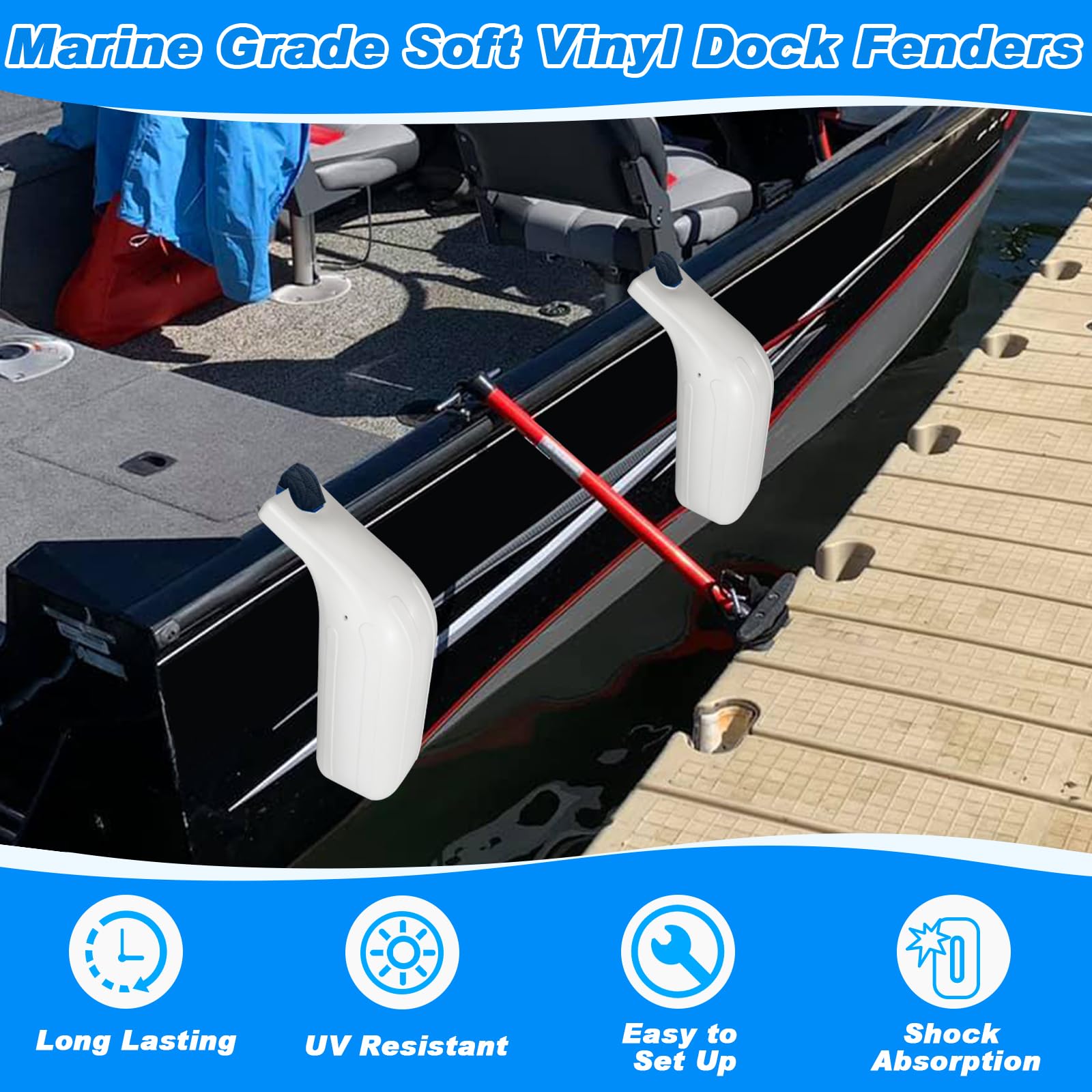 JYINCPED mounted on bass boat demonstrating snug dock-side coverage