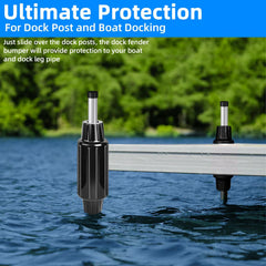JYINCPED installed on dock post protecting boat hull from contact