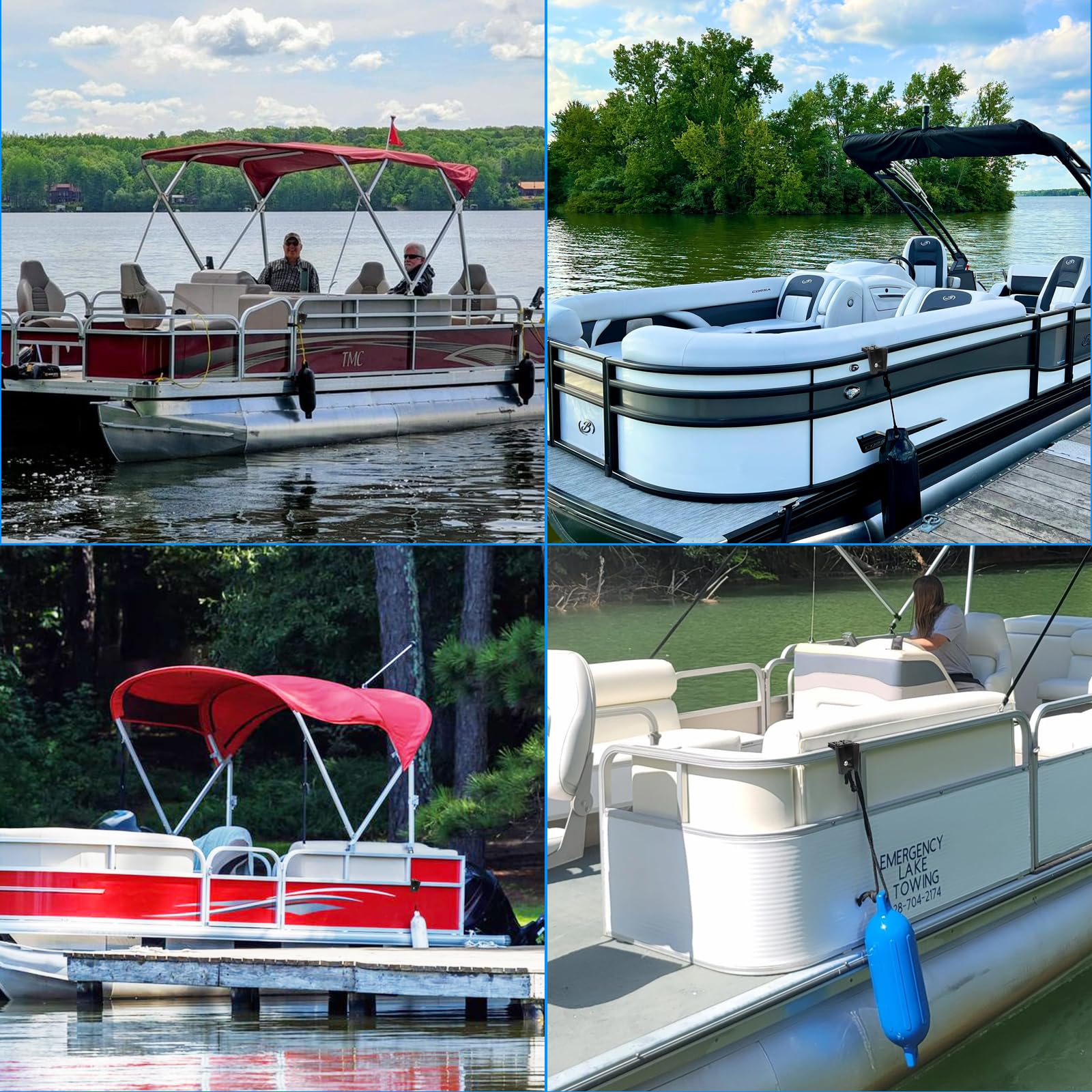 JYINCPED clips installed while docking a pontoon illustrating convenience and protection