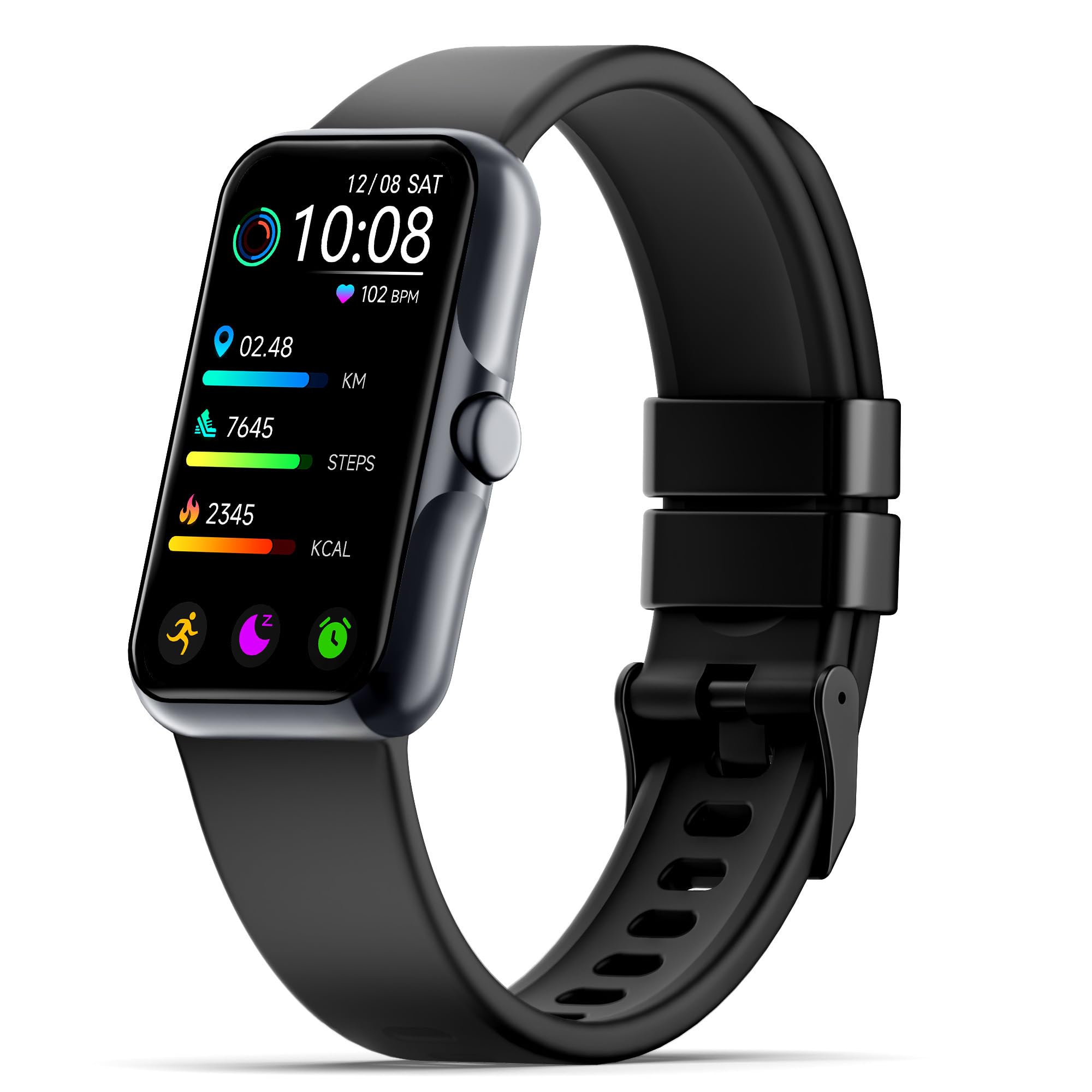 JYUAJOI front display showing colorful watch face and clear metrics for easy reading
