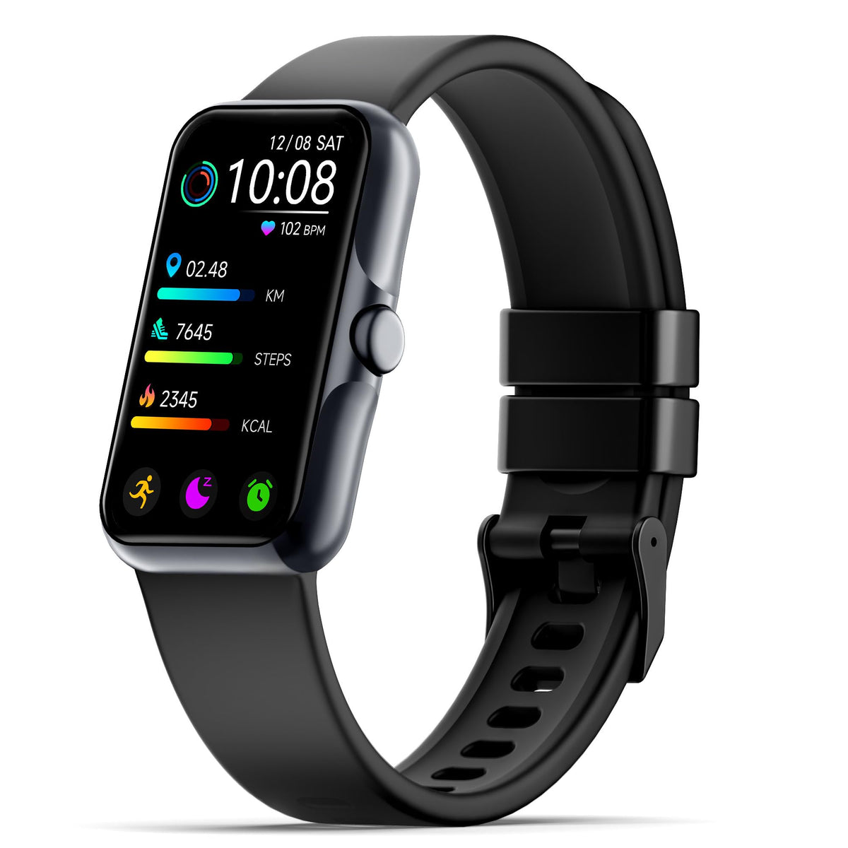JYUAJOI front display showing colorful watch face and clear metrics for easy reading